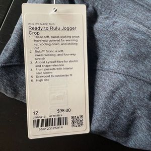 Ready to Rulu Jogger Crop - size 12 - NWT